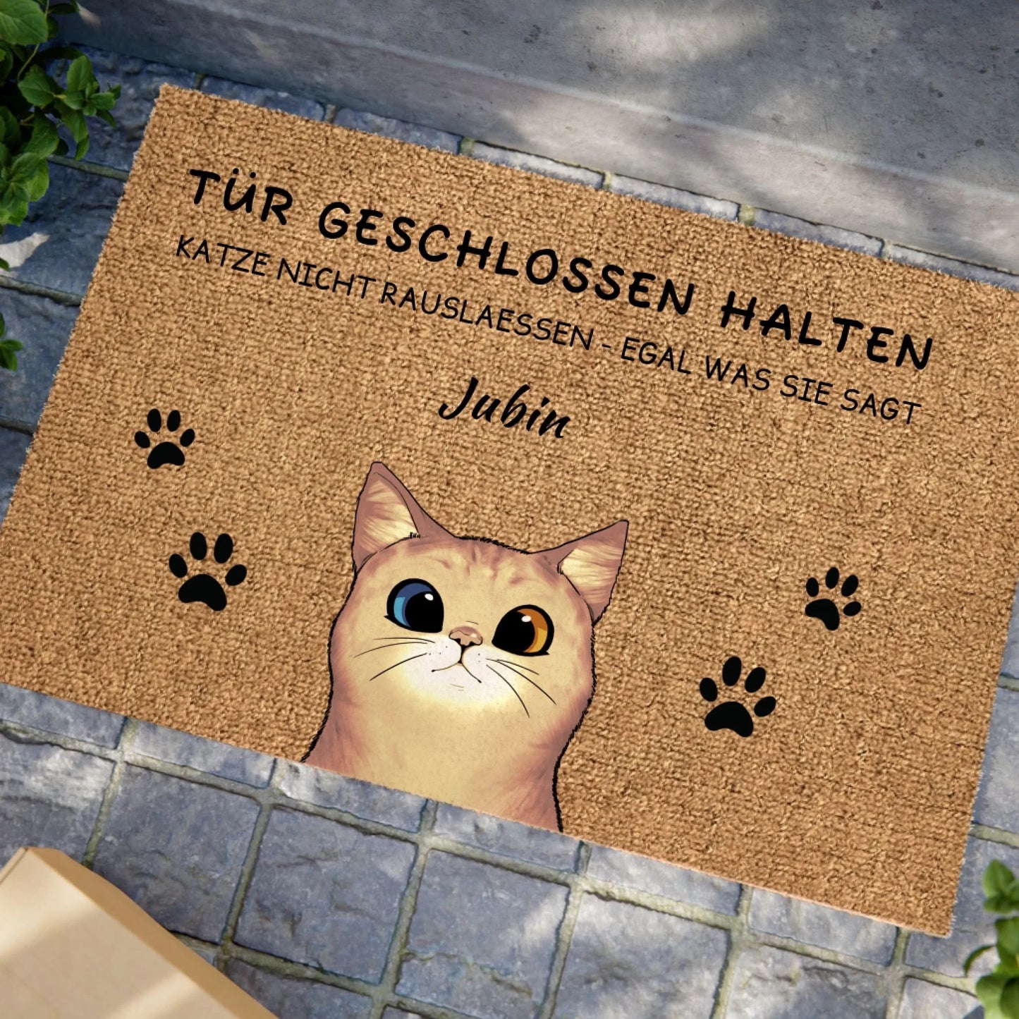 Neugierige Katzen - Individuelle Fußmatte3