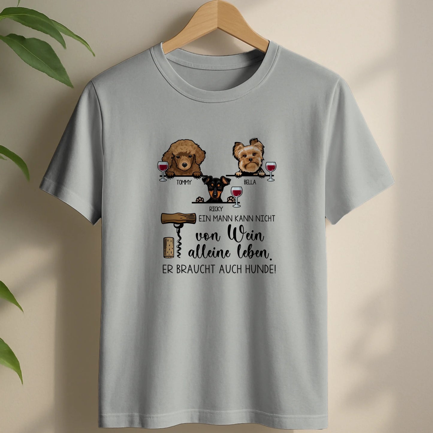 Wein & Wuff - Individuelles T-Shirt